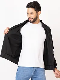 Comfortable Black Solid Jackets For Men-thumb2