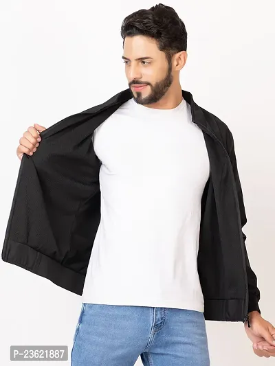 Comfortable Black Solid Jackets For Men-thumb3