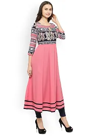 Women's Beautiful Pink Crepe Anarkali Printed Kurta-thumb2