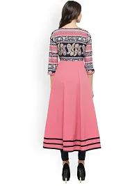 Women's Beautiful Pink Crepe Anarkali Printed Kurta-thumb1