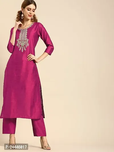 Beautiful Cotton Embroidered Kurta Bottom Set for Women-thumb0