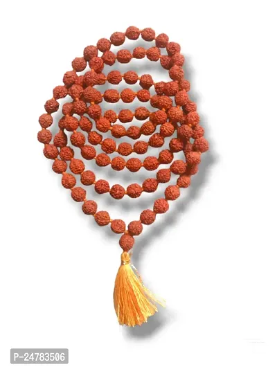 Natural  Energized Rudraksha Rosary/ Mala (108+1 Beads, Bead Size: 7 mm) Wood Necklace