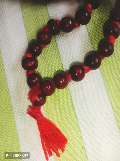 Red Chandan Mala 108+1 Beads Prayer Rosary Wood Necklace-thumb2