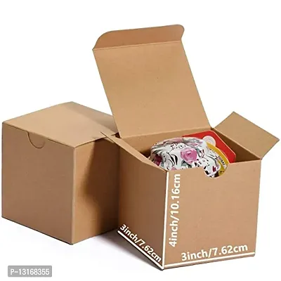 3 Ply Corrugated Box For Packing Shipping Courier Box ,Size_ 3X3X4 Inches , Length 3 Inch - Width 3 Inch - Height 4 Inch , Very Hard In Strength Brown Color (25)-thumb0