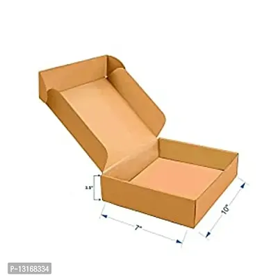 3 Ply Brown Corrugated Packing Box Flap Type Size- 10X7X3.5 Length 10 Inch Width 7 Inch Height 3.5 Inch Shipping Box Courier Box (Pack Of 10)-thumb0