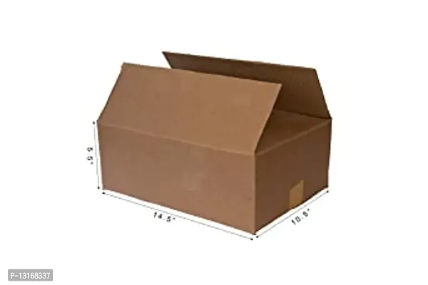 5 Ply Corrugated Box/Shipping,Packaging,Storage,Moving Box, Export, Double Wall Cardboard Box/Heavy Duty Box Size - (L-14.5 Inches, W- 10.5 Inches, H-5.5 Inches) Pack Of 5