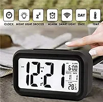 SPIRITUAL HOUSE Digital Alarm Clock - Backlight LCD Display Smart Clock with Automatic Sensor, Date and Temperature for Girls Kids Bedroom Table Desk - Black-thumb3