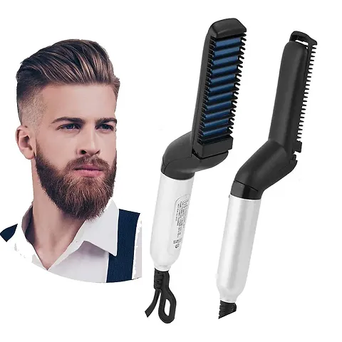 SPIRITUAL HOUSE Hair Styler For Men, Electric Beard Straightener, Massage Hair Comb Beard Comb Multifunctional Curly Hair Straightening Comb Curler, Beard Straightener For Men(Black)