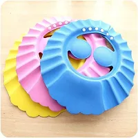 SPIRITUAL HOUSE New Adjustable Safe Soft Bathing Baby Shower Cap Wash Hair for Children Baby Eye Ear Protector Adjustable Leaves Shape Bathing Shower/Shamoo Cap Hat Pack of 1 Baby Shower Cap-thumb3