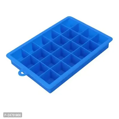 SPIRITUAL HOUSE Silicone Ice Cube Trays 1 Pack - 24 Cavity Per Ice Tray - Flexible Stackable Mini Cocktail Whiskey Ice Cube Mold Storage Containers-thumb0