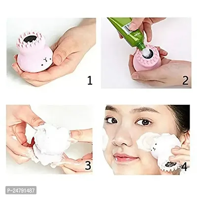 SPIRITUAL HOUSE Octopus Design Silicone Facial Cleansing Brush Face Exfoliate Massage Beauty Tool  Loofah For Bath Sponge,Bathing Scrub - 1 piece (Random colour)-thumb4