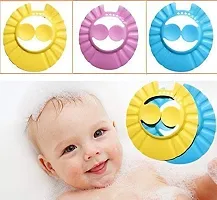 SPIRITUAL HOUSE New Adjustable Safe Soft Bathing Baby Shower Cap Wash Hair for Children Baby Eye Ear Protector Adjustable Leaves Shape Bathing Shower/Shamoo Cap Hat Pack of 1 Baby Shower Cap-thumb2