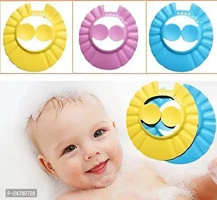 SPIRITUAL HOUSE New Adjustable Safe Soft Bathing Baby Shower Cap Wash Hair for Children Baby Eye Ear Protector Adjustable Leaves Shape Bathing Shower/Shamoo Cap Hat Pack of 1 Baby Shower Cap-thumb3