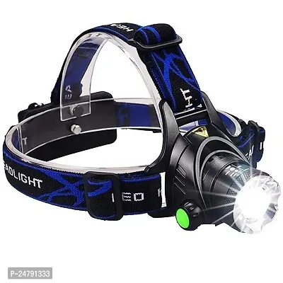 SPIRITUAL HOUSE Ultra Brightness Rechargeable Head Torch Headlamp Weatherproof LED Flash Light with Rechargeable Batteries Zoomable Work Light, Hard Hat Light (Rechargable LED Head lamp)