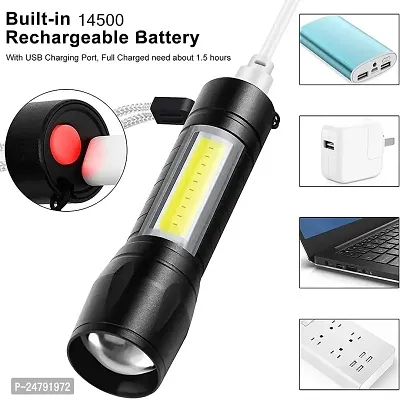 SPIRITUAL HOUSE Electric Pocket Torch Plastic Rechargeable Flashlight with Hanging Rope, Tactical Pocket Lights, High Lumen, Water Resistant, for Camping and Hiking and Many More Mini LED Flashlights-thumb3