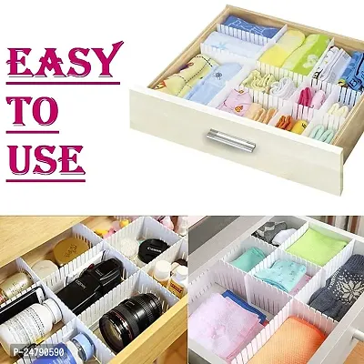 SPIRITUAL HOUSE Adjustable plastic Drawer Divider Storage Organizer (31 cm x 7 cm x 4 cm, Random Color) - 8 Pieces, plastic-thumb3