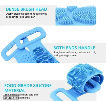 SPIRITUAL HOUSE? Silicone Body Back Scrubber Bath Brush Washer For Dead Skin Removal Mens Womens Double Side Brush Belt For Shower Exfoliating Belt, Lathers Well, Easy to Clean(Body Scrubber)-thumb3