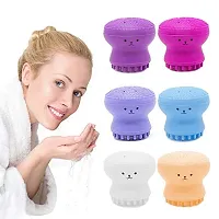 SPIRITUAL HOUSE Octopus Design Silicone Facial Cleansing Brush Face Exfoliate Massage Beauty Tool  Loofah For Bath Sponge,Bathing Scrub - 1 piece (Random colour)-thumb1