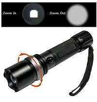 SPIRITUAL HOUSE Plastic Flashlight Torch with LED Bulb, AC Adaptor, DC Car Charger and Rechargeable Battery, Black-thumb4