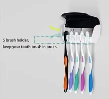 SPIRITUAL HOUSE Toothbrush Holder with Cover Automatic Toothpaste Dispenser Set Dustproof with 3M Sticky Suction Pad Wall Mounted Kids Hands Free Toothpaste Squeezer for Washroom (Multicolor)-thumb1