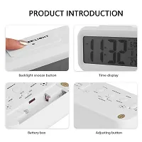 SPIRITUAL HOUSE Rectangle Shape Digital Alarm Clock | Smart Optical Black-Light Control LCD Clock | with Date, Time  with Automatic Optical Sensor Indoor Temperature and Many More Features (White)-thumb3