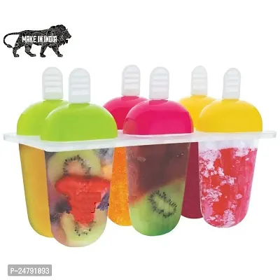 SPIRITUAL HOUSE Plastic Reusable Popsicle Molds Ice Pop Makers Ice Pop Molds Kulfi Maker Mould, Candy Maker Plastic Popsicle Mold, Kids Ice Cream Tray Holder (Set of 6)-thumb5