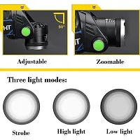 SPIRITUAL HOUSE Ultra Brightness Rechargeable Head Torch Headlamp Weatherproof LED Flash Light with Rechargeable Batteries Zoomable Work Light, Hard Hat Light (Rechargable LED Head lamp)-thumb4