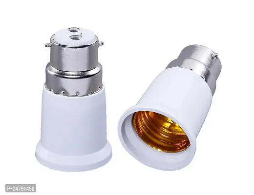 SPIRITUAL HOUSE B22 to E27 Lamp Base Led Bulb Converter Adapter Ceiling Fan Light Bulbs Socket for Bluetooth Smart Bulb, 2Pcs (White)-thumb0