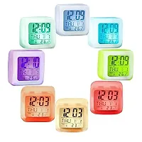 SPIRITUAL HOUSE Magic Digital Calendar, Timer Watch, Temperature Light Operated LED Plastic Alarm Clock with Automatic 7 Color Changing for Bedroom, Heavy Sleepers, Students (White, 7.5x7.5x7.5 cm)-thumb4