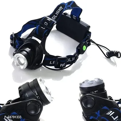 SPIRITUAL HOUSE Ultra Brightness Rechargeable Head Torch Headlamp Weatherproof LED Flash Light with Rechargeable Batteries Zoomable Work Light, Hard Hat Light (Rechargable LED Head lamp)-thumb3