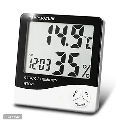 SPIRITUAL HOUSE Humidity Temperature Digital Hygrometer Clock with Alarm and Memory Function for Humidity and Temperature Measurement-thumb0