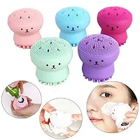 SPIRITUAL HOUSE Octopus Design Silicone Facial Cleansing Brush Face Exfoliate Massage Beauty Tool  Loofah For Bath Sponge,Bathing Scrub - 1 piece (Random colour)-thumb4