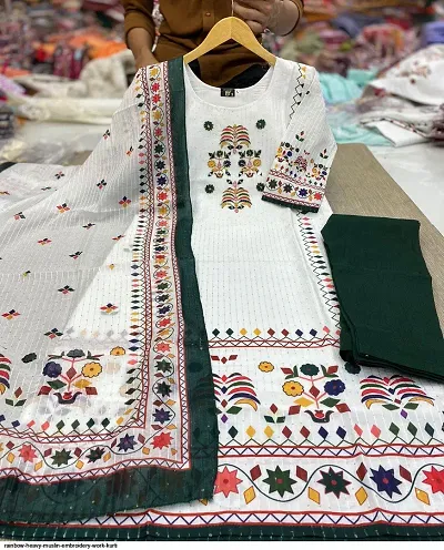 Rayon Kurta Bottom Dupatta Set