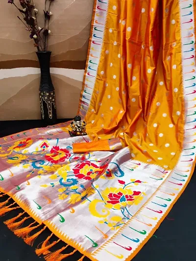 Elegant Tussar Silk Saree with Blouse piece 