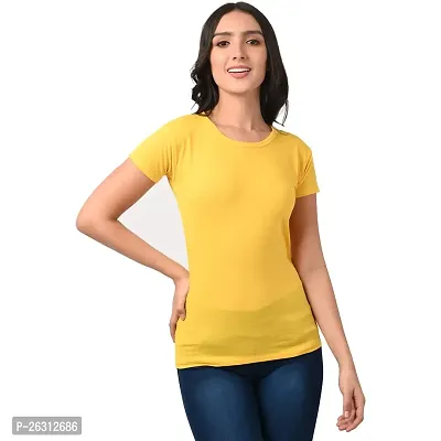 Dress Closet Women's Solid Regular Fit Half Sleeve T-Shirt-thumb0