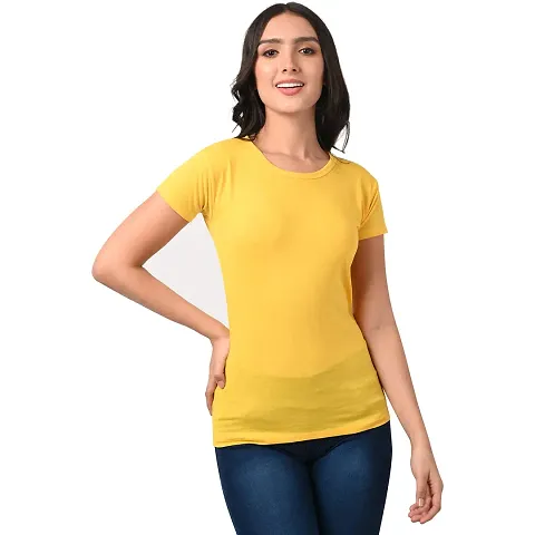 Dress Closet Women's Solid Regular Fit Half Sleeve T-Shirt