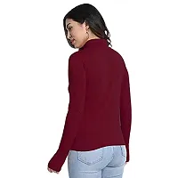 Dress closet Casual Regular Sleeves Solid Women Top (S, Maroon)-thumb1