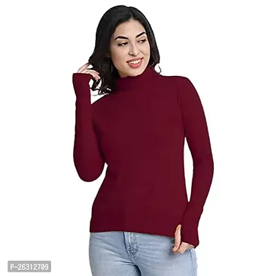 Dress closet Casual Regular Sleeves Solid Women Top (S, Maroon)