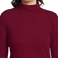 Dress closet Casual Regular Sleeves Solid Women Top (S, Maroon)-thumb3