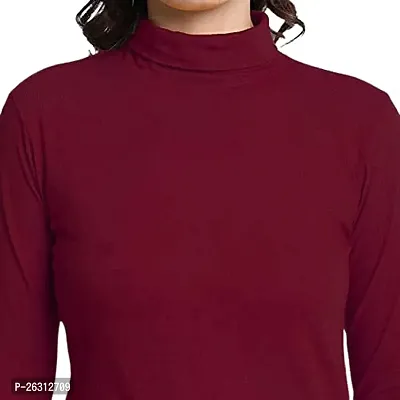 Dress closet Casual Regular Sleeves Solid Women Top (S, Maroon)-thumb4