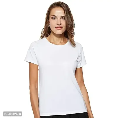 Dress closet Women's Regular Plain T-Shirt (White)