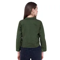 Dress closet Full Sleeve Solid Women Denim Jacket Regular fit (XL, Green)-thumb1