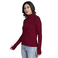 Dress closet Casual Regular Sleeves Solid Women Top (S, Maroon)-thumb2