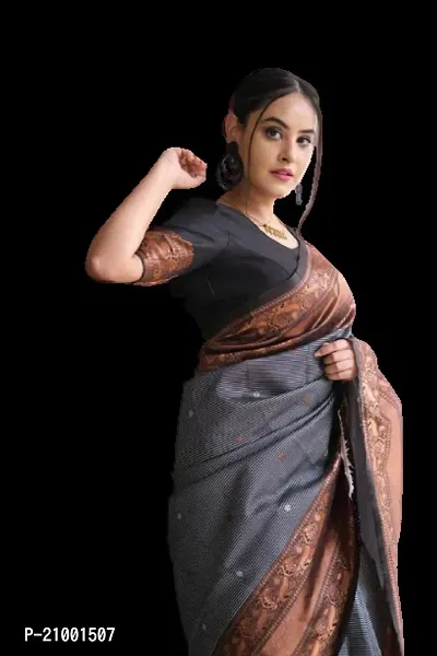 Stylish Georgette Grey Printed Saree with Blouse piece For Women