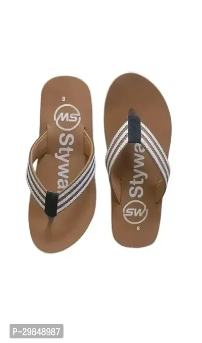 Stylish Brown Synthetic Slippers For Men-thumb0