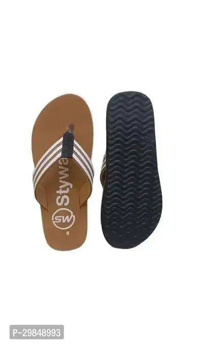 Stylish Brown Synthetic Slippers For Men