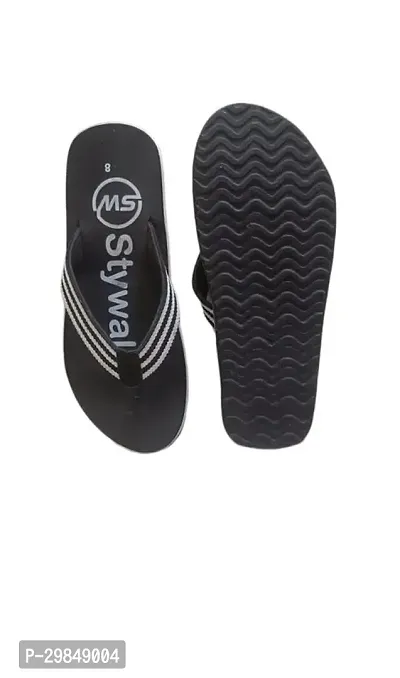 Stylish Black Synthetic Slippers For Men-thumb0