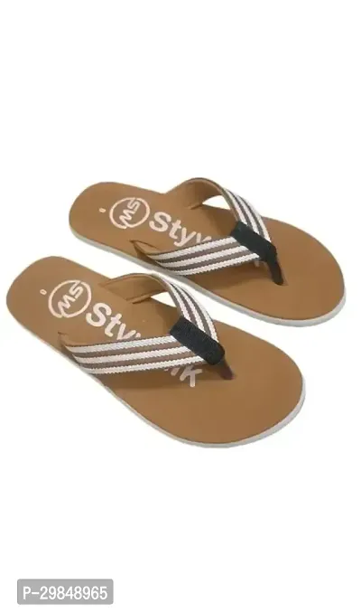 Stylish Brown Synthetic Slippers For Men-thumb0