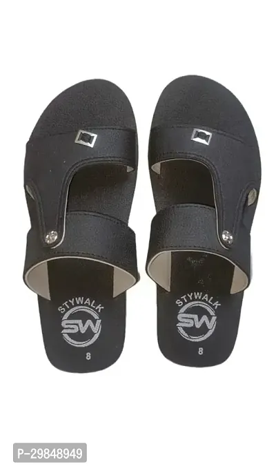 Stylish Black Synthetic Flip Flops For Men