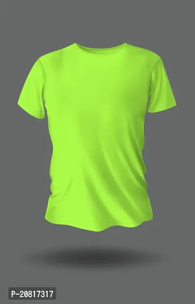 Reliable Green Cotton Solid Round Neck Tees For Men-thumb0